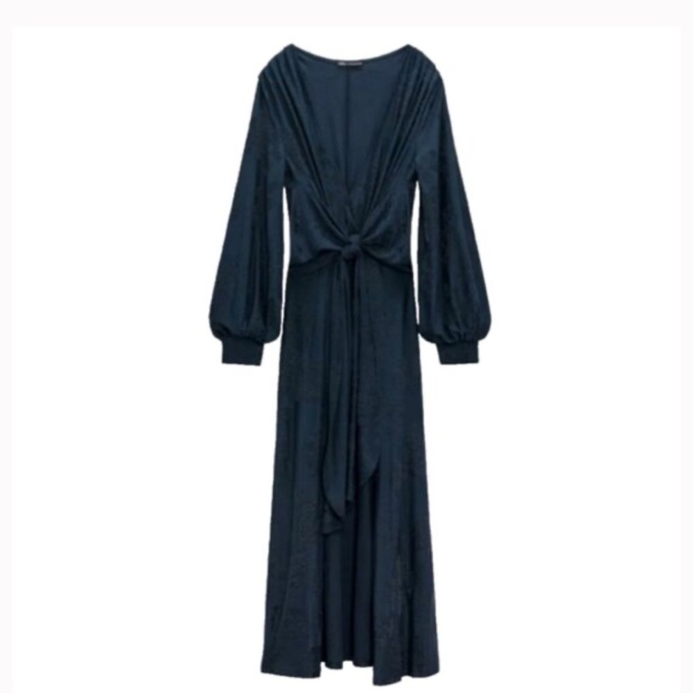 Zara Dark Blue Long Sleeve Dress